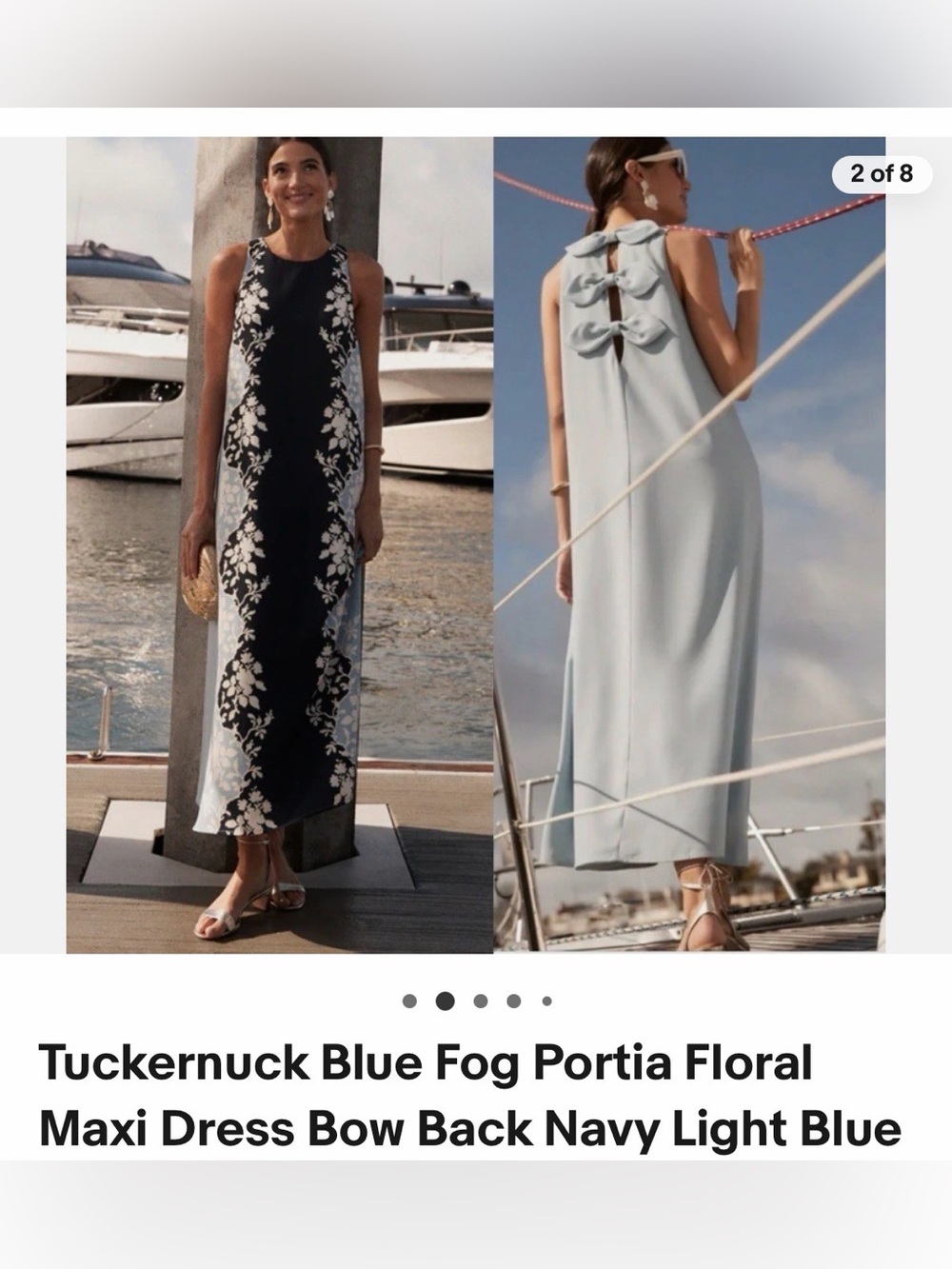 Tuckernuck Blue Fog Portia Floral Maxi Dress - Light Blue & Navy - Picture 2 of 7